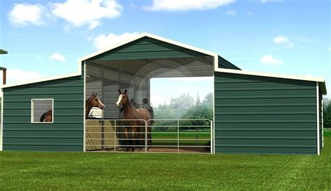 A-Frame Raised Center Barn - Boxed Eave Metal Barn Structure | Horse barn plans, Small horse ...