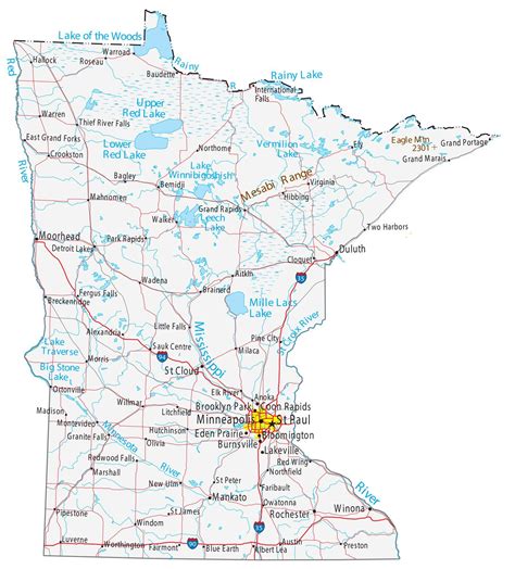 Minnesota Map With Lakes And Rivers – Interactive Map