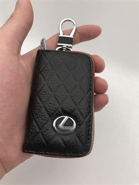 Black DEFTEN The New Premium Leather Car Key Chain Coin Holder Zipper ...