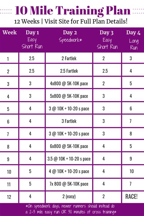 10 Mile Training Plan (Beginner & Intermediate Options)! - Snacking in ...