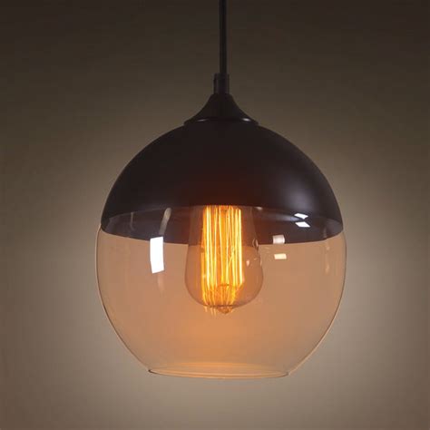 Amber 1 Light Globe Glass Pendant Lighting