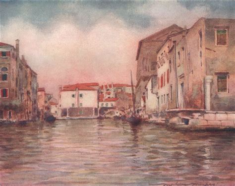 'At Chioggia' by Mortimer Menpes. Venice 1916 old antique print picture