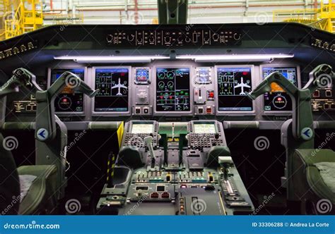 Cockpit of Embraer editorial stock photo. Image of pedals - 33306288