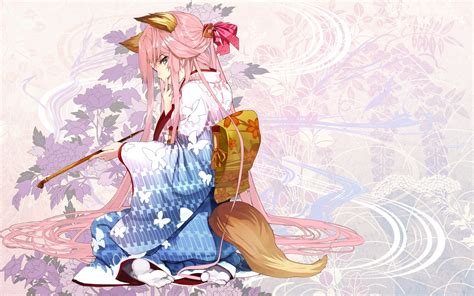 fox girl, anime girls, tail, kimono, anime, kitsunemimi, original ...