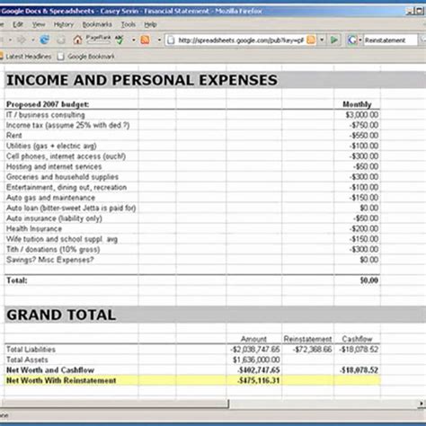 Personal Cash Flow Spreadsheet Template Free Google Spreadshee personal cash flow spreadsheet ...