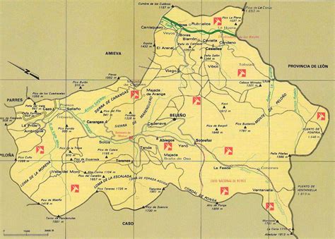 Mapa del Concejo de Ponga | Así ye Asturias