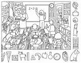 Coloring Page Of A Classroom Fun Educational Activity sketch template