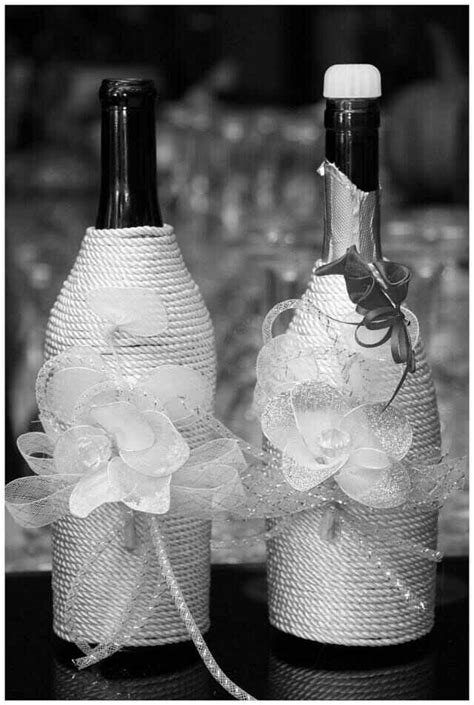 Champagne bottle decoration | Bottles decoration, Wedding, Wine bottle