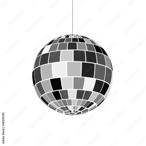 Disco ball icon. Nightlife of 70s. Retro disco party. Vector illustration Stock Vector | Adobe Stock