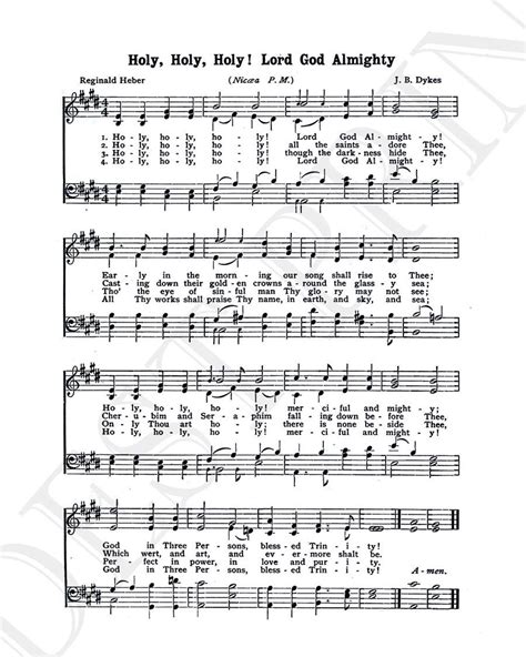 Holy, Holy, Holy, Lord God Almighty Hymn Hymnal Sheet Sheet Music Home ...