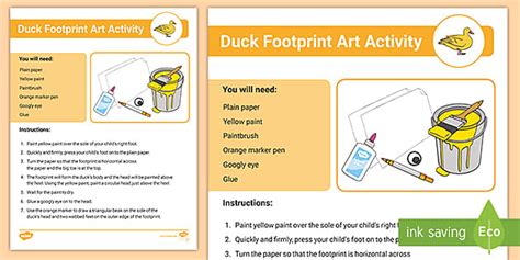 Duck Footprint Art Activity (Teacher-Made) - Twinkl