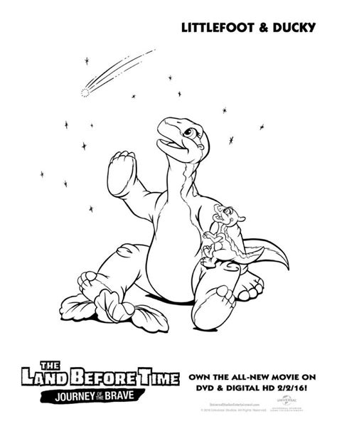 Land Before Time Littlefoot & Ducky Coloring Page - Mama Likes This