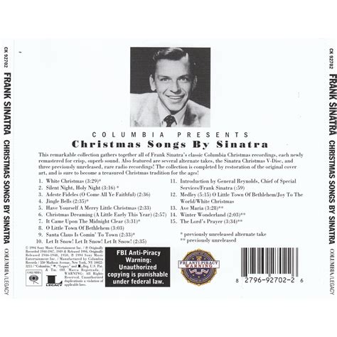 Christmas Songs By Sinatra - Frank Sinatra mp3 buy, full tracklist