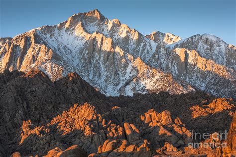 Mount Whitney at Sunrise, Alabama Hills, California, USA Photograph by ...