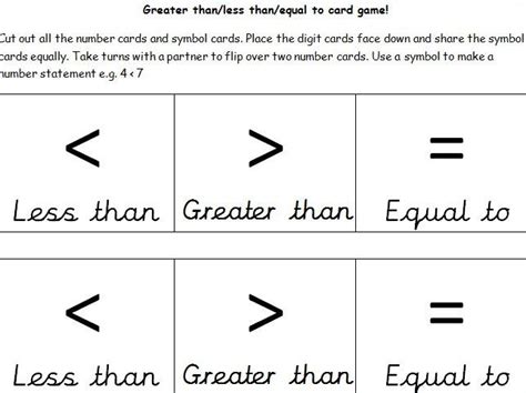 Greater Than Less Than Equal To