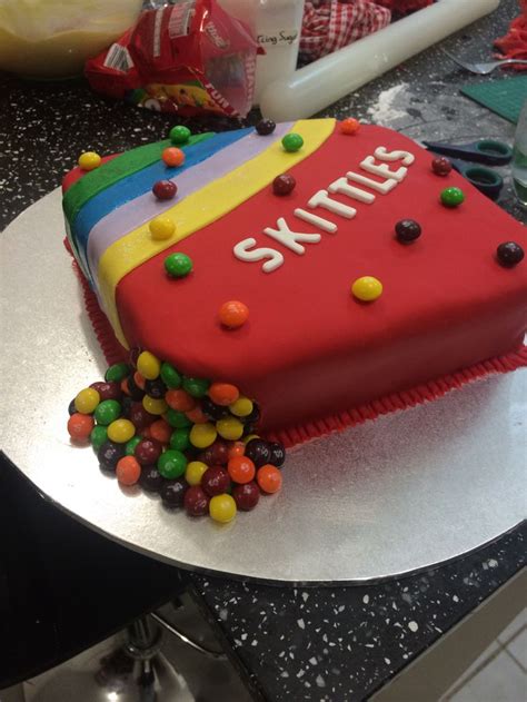 Skittles cake! (With images) | Skittles cake, Cake, Desserts