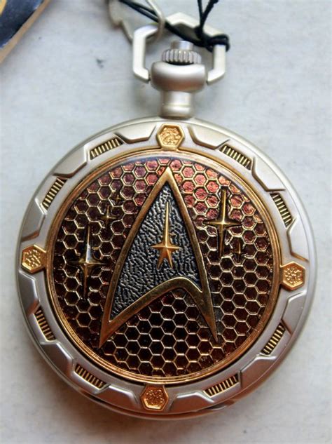 Franklin Mint 1999 - pocket watch - Star Trek "U.S.S. Enterprise NCC-1701" with chain and belt ...