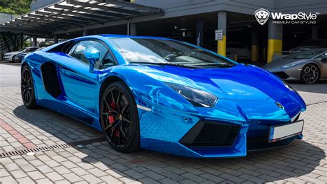 Lamborghini Aventador - Blue Chrome wrap | WrapStyle