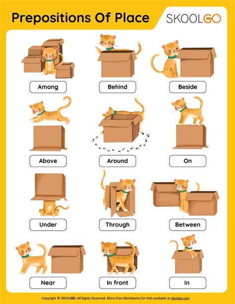 Prepositions of place - Free Worksheet - SKOOLGO