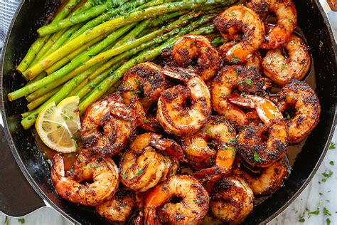 Blackened Shrimp Recipe with Asparagus in 20-Minute – Blackened Shrimp ...