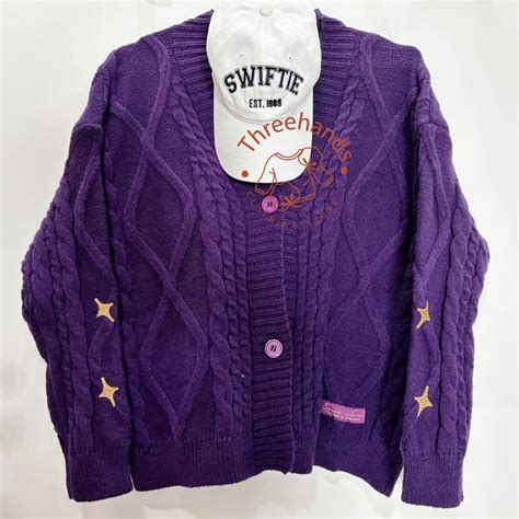 Speak Now Cardigan, Purple Star Embroidered Cardigan, Valentine Gifts, Eras Tour Merch Gifts ...