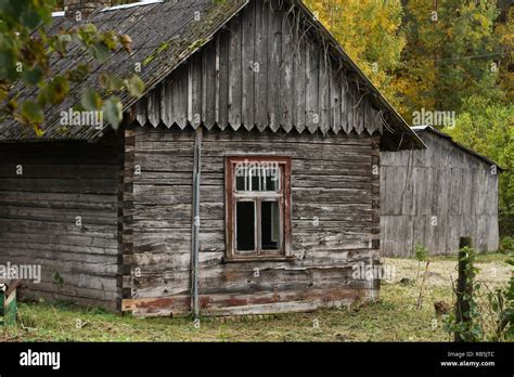 Beautiful old wood house in a small countryside forest Stock Photo - Alamy