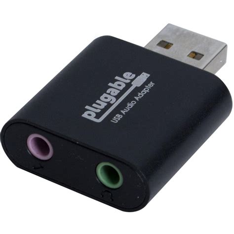 Plugable USB-A Audio Adapter with 3.5mm Input and Output