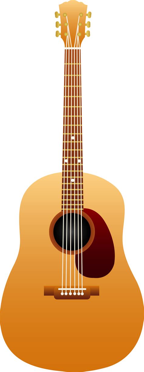 Classical Acoustic Wooden Guitar - Free Clip Art