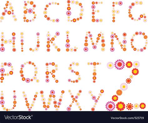 Daisy alphabet Royalty Free Vector Image - VectorStock