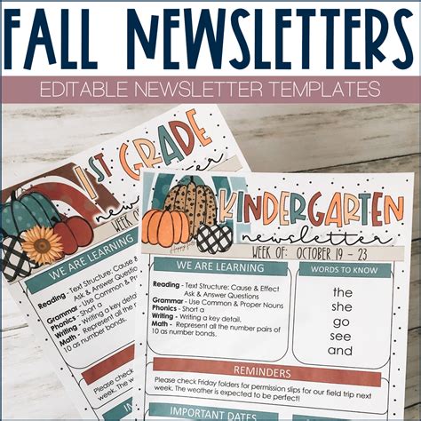 Fall Templates for Classroom Newsletters — Stephanie Nash