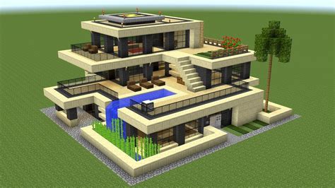 Minecraft - How to build a huge modern house 2 | Minecraft construction ...