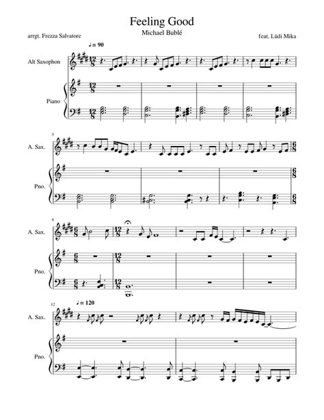 Feeling Good Sheet music for Piano, Alto Saxophone | Download free in PDF or MIDI | Musescore.com