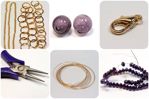 Purple and Gold Chain Necklace materials | All the materials… | Flickr