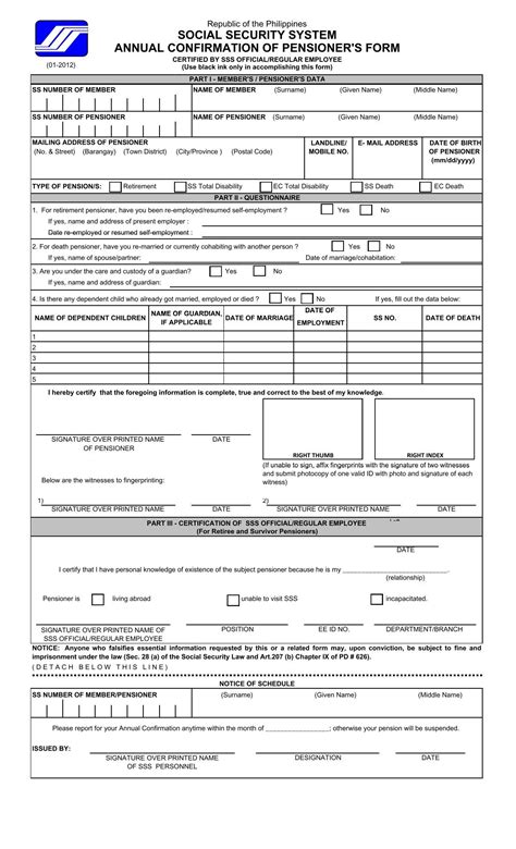 Annual Confirmation of Pensioner's Form - OFWWatch.com