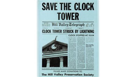 Back to the Future - Save The Clock Tower Flyer Signed by Claudia Wells ...