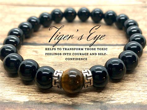 Tiger Eye Bracelet Black Onyx Bracelet 7 Chakra Energy - Etsy | Tiger eye bracelet, Energy ...