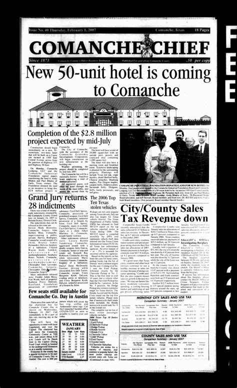 Comanche Chief (Comanche, Tex.), No. 40, Ed. 1 Thursday, February 1, 2007 - The Portal to Texas ...