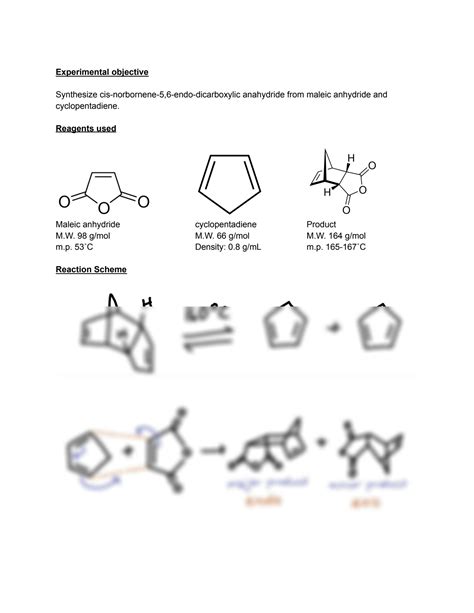 SOLUTION: Organic Chemistry Lab Report Diels Alder Reaction Northeastern University - Studypool