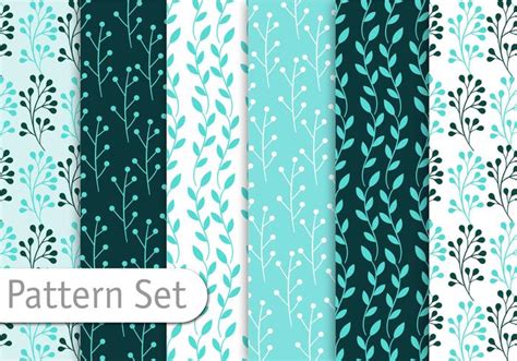 Blue Floral Pattern Set 107517 Vector Art at Vecteezy