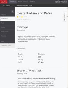 Existentialism and Kafka Lesson Plan for 10th Grade | Lesson Planet