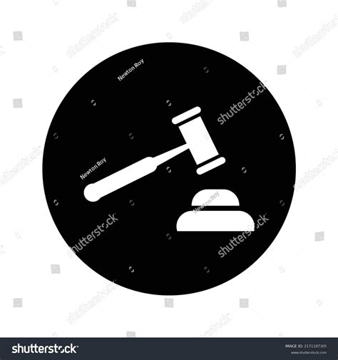 Court Gavel Judgement Icon Rounded Vector Stock Vector (Royalty Free ...