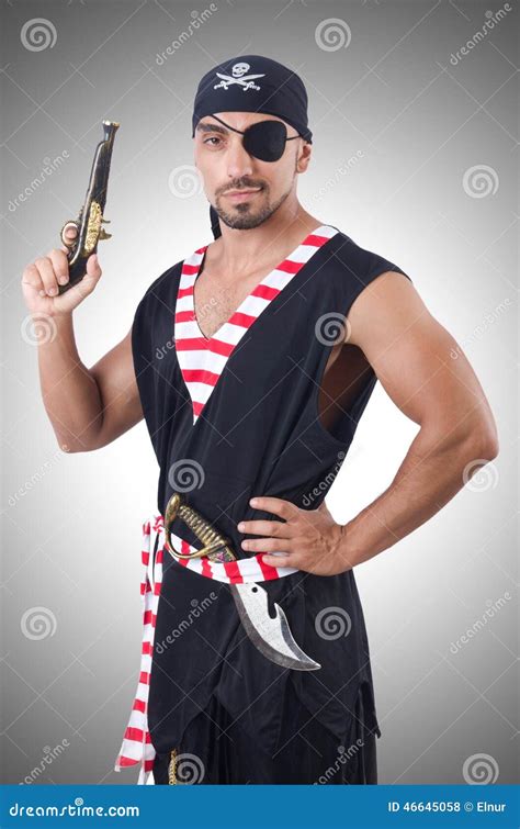 One eyed pirate isolated stock photo. Image of beard - 46645058