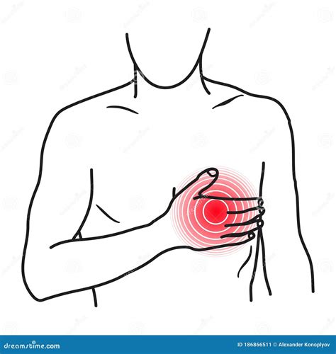 Heart Pain Icon, Angina Chest Pain Symptom Stock Vector - Illustration ...