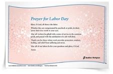 Prayer for Labor Day Prayer Card | Download | Sadlier Religion