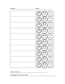 Smiley Face Behavior Chart | Behaviour chart, Student behavior chart ...