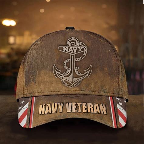 Navy Veteran Hat Old Retro Style American Flag Proud Served United Sta ...