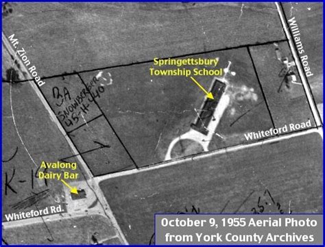 Aerial Photo showing the Springettsbury Township School (October 9, 1955 Aerial Photo from York ...