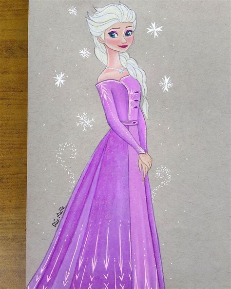 Alia Arts🎨 on Instagram: “Here is another #frozen2 drawing i am totally in elsa mood ️love her ...