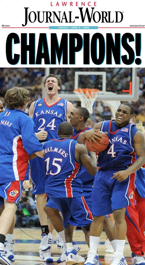 The Journal-World front page after Kansas beat Memphis to win the 2008 ...