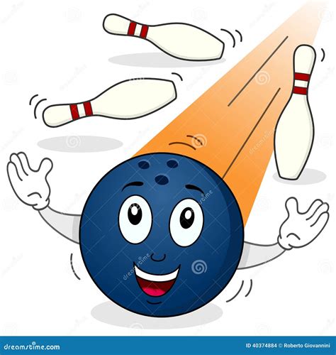 Bowling Ball Character With Skittles Stock Vector - Image: 40374884